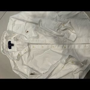 Boys MRalph Lauren Button Down long Sleeve white shirt Collard